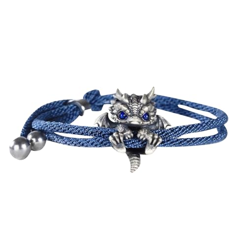 Herren Armband Drachenkopf Armband Geflochten Retro Design Metall Verstellbar 9x5cm 8g Geschenk Valentinstag Geburtstag Fest Frauen Mädchen Symbol Für Mut & Stärke von Generisch