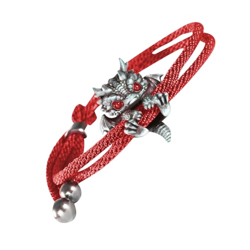 Herren Armband Drachenkopf Armband Geflochten Retro Design Metall Verstellbar 9x5cm 8g Geschenk Valentinstag Geburtstag Fest Frauen Mädchen Symbol Für Mut & Stärke von Generisch