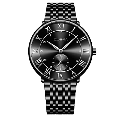 Herren Armband Uhren Herren Business Luxury Fashion Herren Quarzuhr Edelstahlband wasserdicht Digital Armbanduhr Zugband (C, One Size) von Generisch