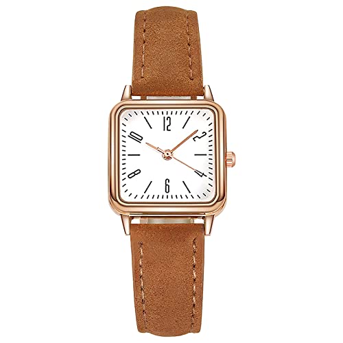 Herren Armband Uhren Uhren Einfache Damenuhren Mattierte Gürteluhren Geschenkuhren für Frauen Uhren Modeuhren für Frauen Damenband Ansehen Kunststoff (Brown, One Size) von Generisch