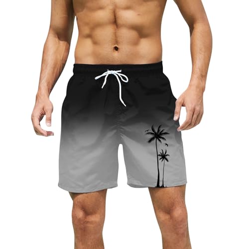 Herren Badehose Schnelltrocknend Badeshorts Kurzen Strandhose Sporthose Schwimmhose Seersucker Gewebe, S-3XL von Generisch