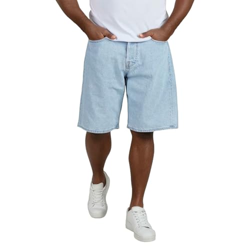 Herren Baggy Jeans Shorts Knielang mit Seitentaschen Stretch Bermudashose Sommer Denim Freizeithose Weite Passform Gerader Schnitt für Beinfreiheit Einfarbig von Generisch