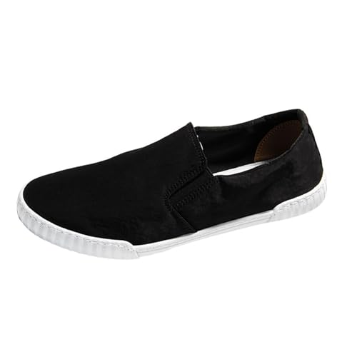 Herren BarfußSchuhe Fashion Segeltuchschuhe Mit Flacher Sohle Freizeitschuhe Slip On Walkingschuhe Atmungsaktives Lightweight Barfussschuhe Freizeit Comfort Mokassins Wanderschuhe von Generisch