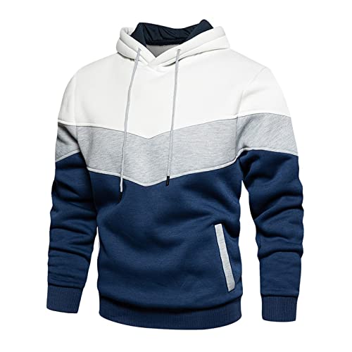 Herren Basic Kapuzenpullover Sweatjacke Pullover Hoodie Sweatshirt Langarm Hoodie Sport Style Casual Fitness Training Basic Kapuzenpullover lässig Spleißen mit Tasche Fleece Hooded Sweatshirts von Generisch