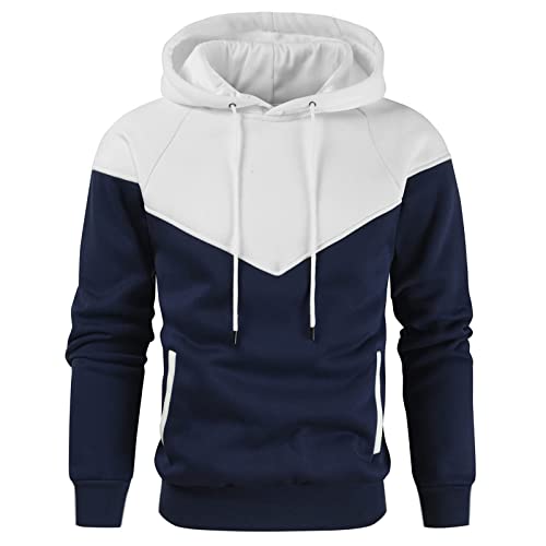 Herren Basic Kapuzenpullover Sweatjacke Pullover Hoodie Sweatshirt Langarm Hoodie Sport Style Casual Fitness Training Basic Kapuzenpullover lässig Spleißen mit Tasche Fleece Hooded Sweatshirts von Generisch