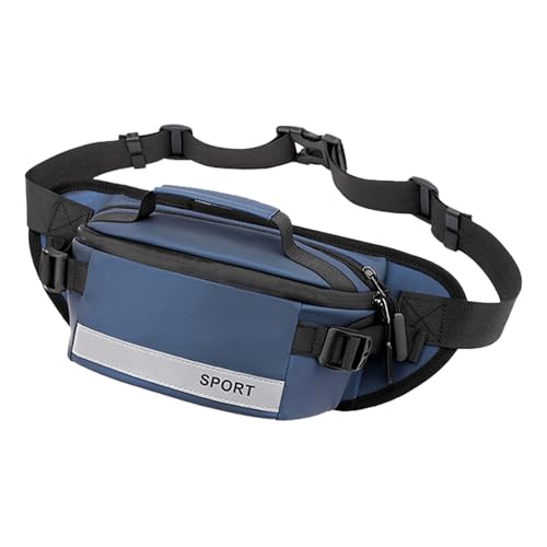 Herren Bauchtasche - Großes Fassungsvermögen Hüfttasche,Reflektierende Nylon Umhängetasche Für Reisen Outdoor Sport Commuting Urlaub von Generisch