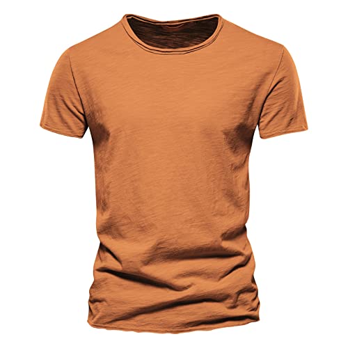 Herren Baumwolle T-Shirt Einfarbig Rundhals Kurzarm Schlafshirt Herren von Generisch