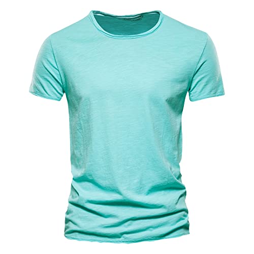 Herren Baumwolle T-Shirt Einfarbig Rundhals Kurzarm Unterhemden Herren 10Er Pack von Generisch