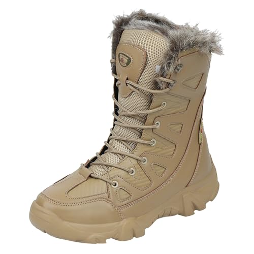 Herren Boots Gefüttert Winterstiefel Wasserabweisend Schneestiefel Atmungsaktiv Winterboots Flauschig Schnürstiefel Leicht Warme Wollstiefel Komfort Wanderstiefel Outdoor Hoch Stiefel von Generisch