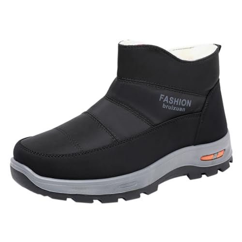 Herren Boots Winter, Winterstiefel mit Fleece Gefüttert und Verdickt Wanderstiefel Weichen Sohle Schlupfstiefel mit Erhöhung Schneestiefel Leicht Warme Wollstiefel Casual Snowboots von Generisch