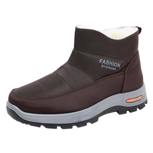 Herren Boots Winter, Winterstiefel mit Fleece Gefüttert und Verdickt Wanderstiefel Weichen Sohle Schlupfstiefel mit Erhöhung Schneestiefel Leicht Warme Wollstiefel Casual Snowboots von Generisch