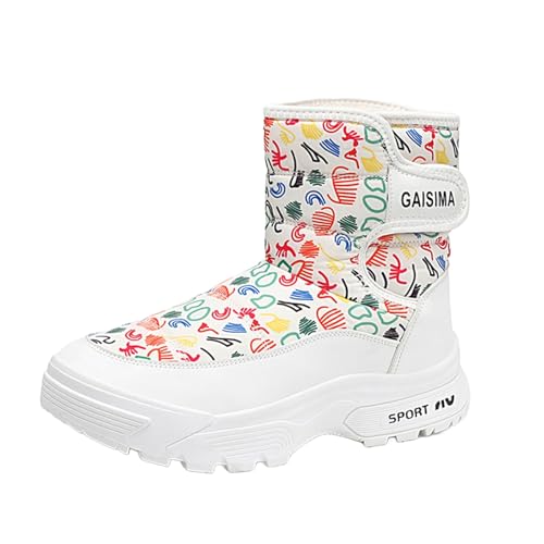 Herren Boots Winter Winterstiefel mit Fleece Gefüttert Schneestiefel Wasserdichtes Obermaterial Wollstiefel Gemütlich Schneeboots Farbkontrast Schlupfstiefel Rutschfest Thermostiefel von Generisch