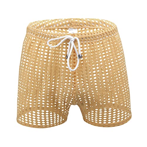 Herren Boxershorts Sexy Unterwäsche Männer Transparent Netz Boxer Shorts Gittergewebe Shorts Reizwäsche Underwear Hipster Fetisch Clubwear Beiläufige Herren Niedrige Taille Kleidung von Generisch