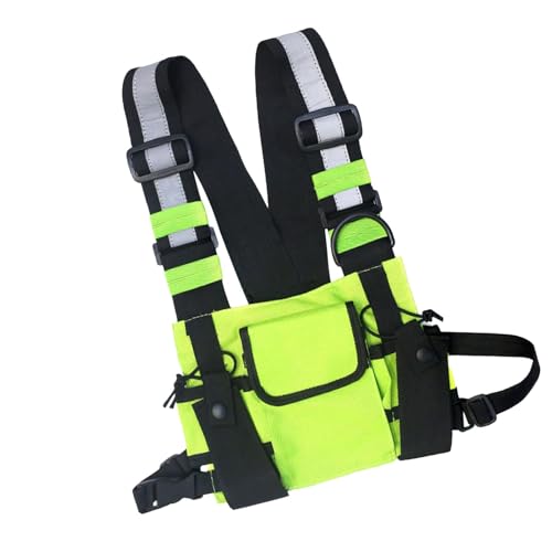 Herren-Brusttasche, Sport-Brusttasche, Sport-Brusttasche für Laufweste mit reflektierendem Gurt, wasserdichte Brusttasche mit großem Stauraum, leuchtend grün, Refer to description, Unisex Herren-Brusttasche, Sport-Brusttasche, Sport-Brusttasche für Laufweste mit reflektierendem Gurt, wasserdichte Brusttasche mit großem Stauraum, leuchtend grün, Refer to description, Unisex von Generisch