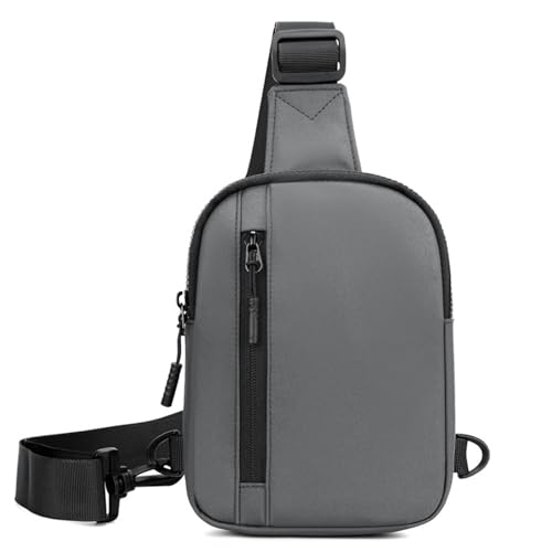 Herren Brusttasche Mode Canvas Schulter Crossbody Taschen Mini Tuch Sling Sport Cross Handy Handtasche, grau, Einheitsgröße Herren Brusttasche Mode Canvas Schulter Crossbody Taschen Mini Tuch Sling Sport Cross Handy Handtasche, grau, Einheitsgröße von Generisch