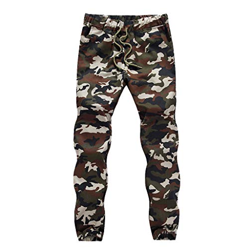 Herren Camo Hose Camouflage Armee Arbeitshose Camo Combat Training Hose Stretch Fit Outdoor Arbeitskleidung Cargo Hose Straight Leg Sporthose Elastische Taille Kordelzug Pants XXXXXL, armee-grün, von Generisch