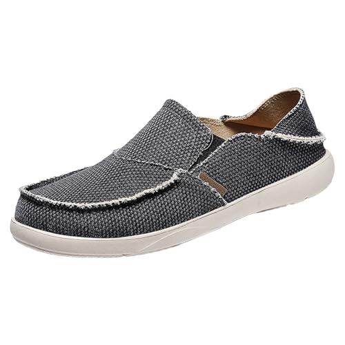Herren-Canvas-Schuhe, Freizeit-Sneaker, elastische Loafer, Herren-Slipper, atmungsaktiv, leicht, faule Schuhe, Herren-Sneaker, dunkelgrau, 40 2/3 EU Herren-Canvas-Schuhe, Freizeit-Sneaker, elastische Loafer, Herren-Slipper, atmungsaktiv, leicht, faule Schuhe, Herren-Sneaker, dunkelgrau, 40 2/3 EU von Generisch