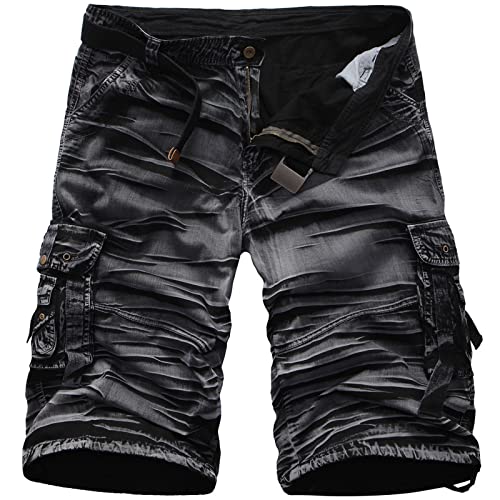 Herren Cargoshorts Mit 6 Taschen Inkl. Stoffgürtel Aus Kurze Hose Bermuda Sommer Herrenshorts Short Men Pants Cargohose Kurz Sommerhose Für Männer Bermuda Shorts Herren Sweat Lässig Und Vielseitig von Generisch