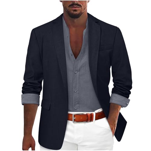 Herren Casual Leinen Jacke Leichtgewicht Sporty Anzugjacke Leisure Blazer DüNn Atmungsaktiv Sakkos Sommer Herbst Leinenjacke Einfarbig Freizeitjacke Regular Fit Sportmantel Modern Business Jacket Herren Casual Leinen Jacke Leichtgewicht Sporty Anzugjacke Leisure Blazer DüNn Atmungsaktiv Sakkos Sommer Herbst Leinenjacke Einfarbig Freizeitjacke Regular Fit Sportmantel Modern Business Jacket von Generisch