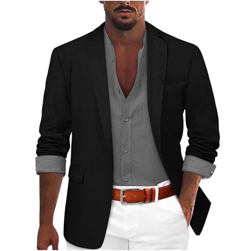 Herren Casual Leinen Jacke Leichtgewicht Sporty Anzugjacke Leisure Blazer DüNn Atmungsaktiv Sakkos Sommer Herbst Leinenjacke Einfarbig Freizeitjacke Regular Fit Sportmantel Modern Business Jacket Herren Casual Leinen Jacke Leichtgewicht Sporty Anzugjacke Leisure Blazer DüNn Atmungsaktiv Sakkos Sommer Herbst Leinenjacke Einfarbig Freizeitjacke Regular Fit Sportmantel Modern Business Jacket von Generisch