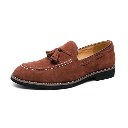 Herren Casual Quaste Schleife Slip On Driving Penny Loafers Bootsschuhe Driver Mokassins, braun, 42.5 EU von Generisch
