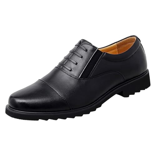 Herren Casual Slip-On Loafers Herren Oxford Classic Business Formal Dress Lederschuhe rutschfest und bequem Pendler Büro Walkingschuhe mit rutschfester Sohle, Schwarz , 39 1/3 EU von Generisch