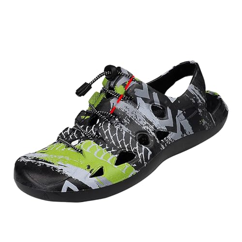 Herren Clogs rutschfest Pantoffeln Sommer Outdoor Wandersandalen Trekkingsandale Mit Verstellbare Riemen Atmungsaktiv Slip On Sandals Bequeme Gartenschuhe Freizeitschuhe Wasserdicht Strandschuhe von Generisch