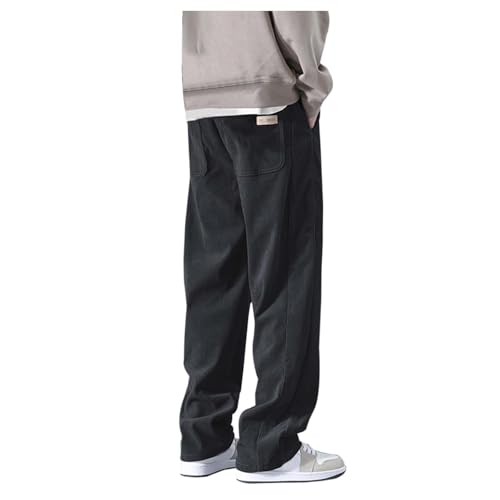 Herren Cord Hose Baggy Männer Cord Hosen Jogginghose Herren Fitness Freizeithose Sporthose Cargohose Stretch Elastisch Taille Sweathose Mit Taschen Lockere Winterhose Kord Lang Sportswear von Generisch