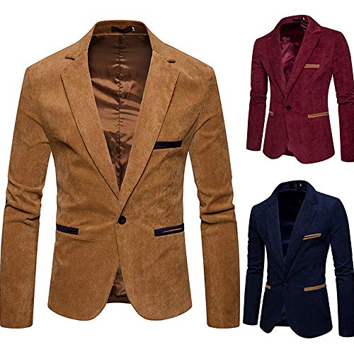 Herren Cord Sakko In Braun - Anzugjacke Herren Mode Aus Cordstoff Modern & Sportlich Cordsakko FüR Alltag & Business Herrensakko MäNner Hochzeitanzug Bequem Weich Cordjacken Atmungsaktiv Herrensakko von Generisch