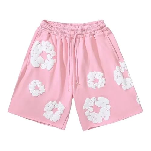 Herren Damen Jogginganzug T-Shirt und Shorts Set 2 Teiliges Sommer Outfit Trainingsanzug Y2K Hip Hop Kurzarm T-Shirts und Hose Unisex 2-Teilig Tracksuit Sportanzug Jogginganzug Männer mit Blumen von Generisch