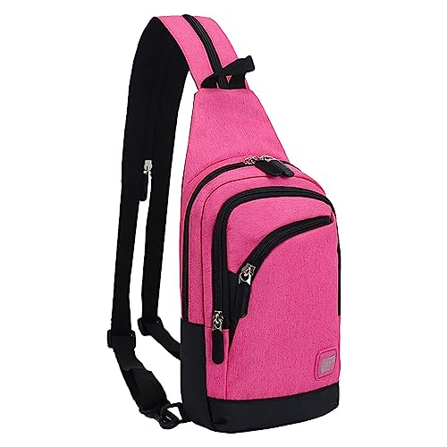 Herren Damen Outdoor Single Umhängetasche Reißverschluss Crossbody Tasche Radfahren Sporttasche Brusttasche Bergsteigen Reisen Kleiner Rucksack Schultertasche für Damen, rose, Einheitsgröße Herren Damen Outdoor Single Umhängetasche Reißverschluss Crossbody Tasche Radfahren Sporttasche Brusttasche Bergsteigen Reisen Kleiner Rucksack Schultertasche für Damen, rose, Einheitsgröße von Generisch