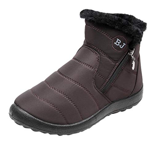 Herren Damen Winter Schneestiefel Pelzfutter Wasserdicht Slip On Outdoor Warm Ankle Boot Rutschfest Schneestiefel Pelz Gefüttert Wasserdicht Stiefel Rutschfest Weite Passform Winter Wanderschuhe von Generisch