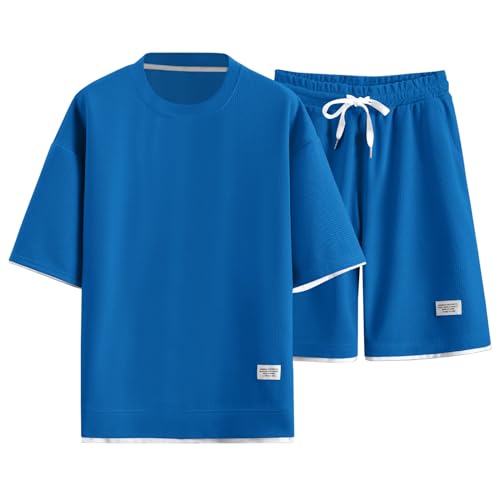 Herren Dicker Pyjama - Morgenmäntel Modern Baumwoll mit lustigen Nikolaus Motiv Farbblock Pyjama Set weiches und bequemes Lustig Lang Oberteile und Pyjama Hose für Nacht und Entspannung Winterpyjama von Generisch