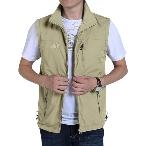 Herren Dünnes Ärmellose Weste Frühling Arbeitsweste mit Vielen Taschen Sommer Leicht Freizeitweste Sportweste Atmungsaktive Anglerweste Schnelltrocknend Outdoorweste Arbeitsjacke Herren Dünnes Ärmellose Weste Frühling Arbeitsweste mit Vielen Taschen Sommer Leicht Freizeitweste Sportweste Atmungsaktive Anglerweste Schnelltrocknend Outdoorweste Arbeitsjacke von Generisch