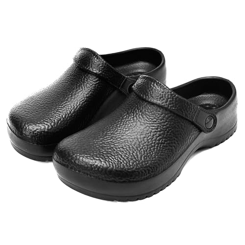 Herren EVA Küchenschuhe Chef Clogs, Anti-Rutsch Arbeitssicherheitsschuhe for Gastronomie, Wasserdichte Ölabweisende rutschfeste Restaurantschuhe for Profis(39) von Generisch