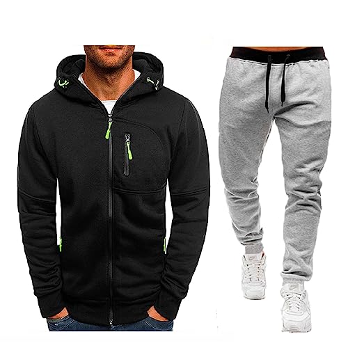 Herren Freizeitanzug Jogginganzug Männer Trainingsanzug - Jumpsuit Sportanzug Herren Trainingsanzug Sportanzug Freizeit Kapuzenjacke Hoodie Jogginghose Sport Kleidung MäNner Freizeit/Komfort von Generisch