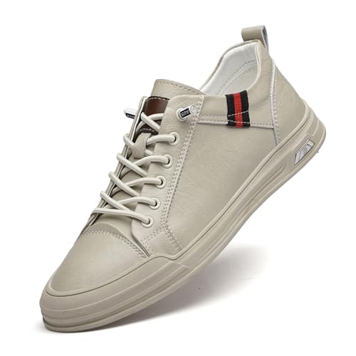 Herren-Freizeitschuhe, modische Leder-Sneaker, atmungsaktiv, bequem, Wanderschuhe für Herren, beige, 42.5 EU Herren-Freizeitschuhe, modische Leder-Sneaker, atmungsaktiv, bequem, Wanderschuhe für Herren, beige, 42.5 EU von Generisch
