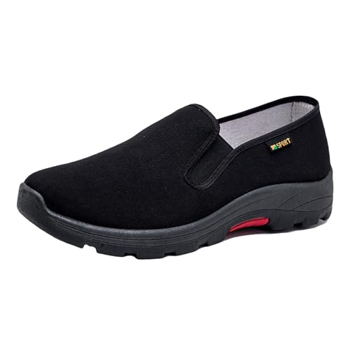 Herren-Freizeitschuhe, rutschfest, Laufschuhe, leicht, Freizeitschuh, Outdoor, einfarbig, weiche Unterseite, Freizeitschuhe, klassischer Trainingsschuh, atmungsaktiv, bequem, Walking-Sneaker, Schwarz von Generisch
