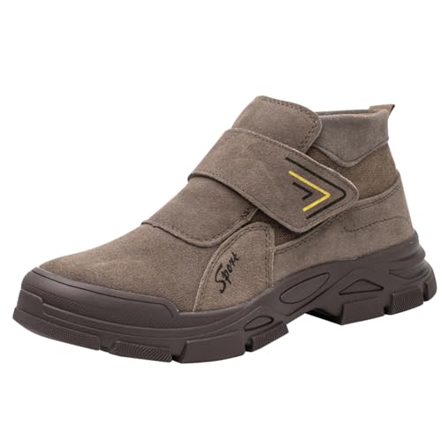 Herren Frühling und Winter Große Größe Outdoor BAU Arbeitsschuhe Anti-Anti-Rutsch Leichte und Verschleiß Arbeitsschuhe Herren Schuhe Business Winter (Brown, 42) von Generisch