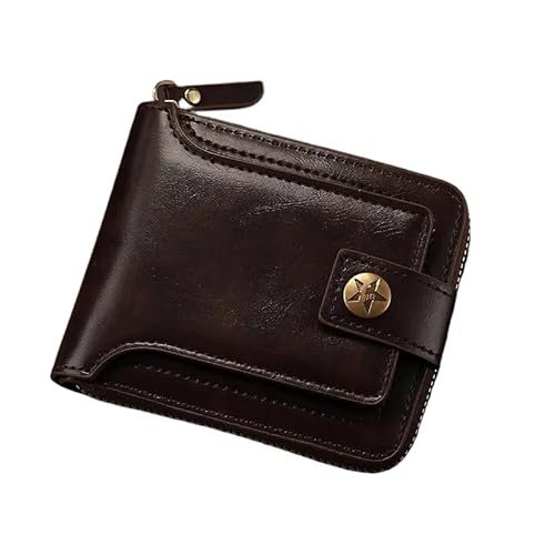 Herren-Geldbörse, Retro-Reißverschluss, High-End-Sensation, grenzüberschreitende Aufbewahrung, Münzgeldbörse, beliebter Artikel, Qualität, Polyesterfaser-Futter, coffee, Nein von Generisch