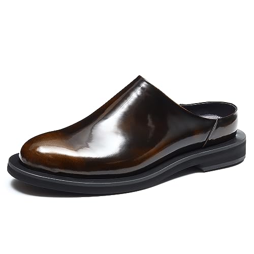 Herren Geschäfts Freizeit Hausschuhe Bequeme Dicke Sohle Geschlossene Zehen Sandalen Retro Polierte Lederschuhe,Braun,39 Herren Geschäfts Freizeit Hausschuhe Bequeme Dicke Sohle Geschlossene Zehen Sandalen Retro Polierte Lederschuhe,Braun,39 von Generisch