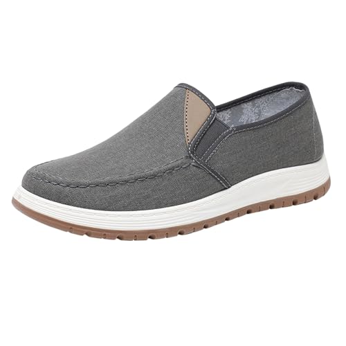 Herren Halbschuhe Ohne Schnürung Leichte Sommerschuhe Herren Stoff Freizeitschuhe Walkingschuhe Stoffschuhe Weiche Sohle rutschfest Fitnessschuhe On Slip Bequem Schlupfschuhe Flach Trainer von Generisch