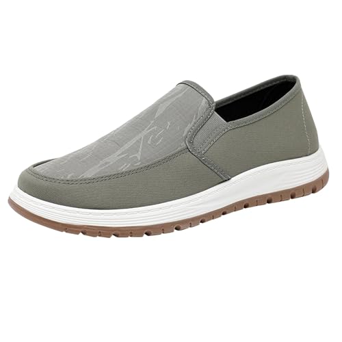 Herren Halbschuhe Ohne Schnürung Leichte Sommerschuhe Herren Stoff rutschfest Walkingschuhe Freizeitschuhe Fitnessschuhe On Slip Stoffschuhe Weiche Sohle Bequem Schlupfschuhe Flach Trainer von Generisch