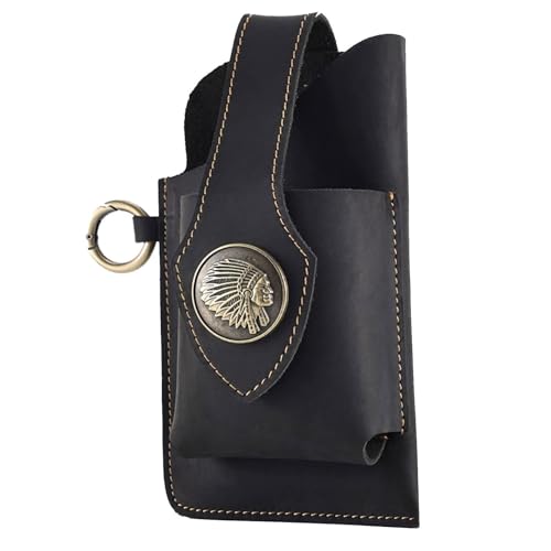 Herren-Handy-Gürteltasche – Hüfttasche zum Spazierengehen, Handy-Gürteltasche, Reisen, , Handy, Bauchtasche, Leder, Handy-Gürteltasche für Vater, Schwarz , Refer to description, Unisex von Generisch