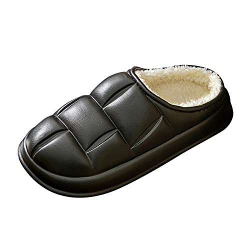 Herren Hausschuh Pantoffel Karomuster Bequem Plüsch Pantoffeln Warme Leichte Weiche Slipper Rutschfeste Pantoletten für Zuhause, Unisex Slippers von Generisch