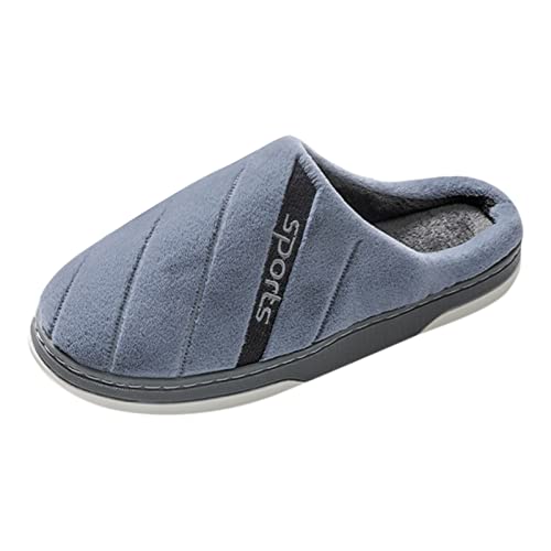 Herren Hausschuh Pantoffel Karomuster Warme Winter Pantoffeln Bequem Filzpantoffeln Bequem Memory-Schaum Rutschfest Lndoor Outdoor Slippers von Generisch
