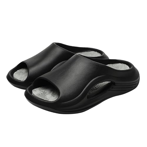 Herren-Hausschuhe, Bad-Hausschuhe für Herren, rutschfest, dicke Sohle, lässiger Hausschuh mit geruchsabweisender EVA-Sohle, Komfort, orthopädische Sandalen, modisch, für drinnen und draußen, offener von Generisch