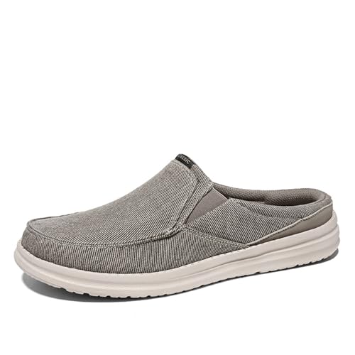 Herren-Hausschuhe, Segeltuch, Slipper für Herren, Slipper, für drinnen und draußen, Freizeitschuhe, khaki, 45 EU von Generisch