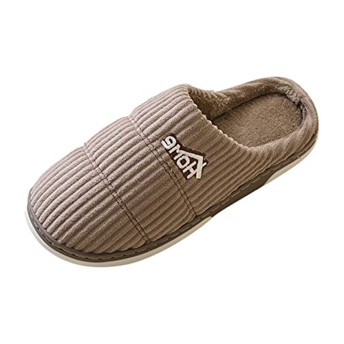 Herren Hausschuhe Geschlossen Flach Hausschuhes Herren Plüsch Winter Warm Gefüttert Winterschuhe Weich Pantoletten Slip On Filzhausschuhe Freizeit Filzpantoffeln Minimalist Hauslatschen von Generisch