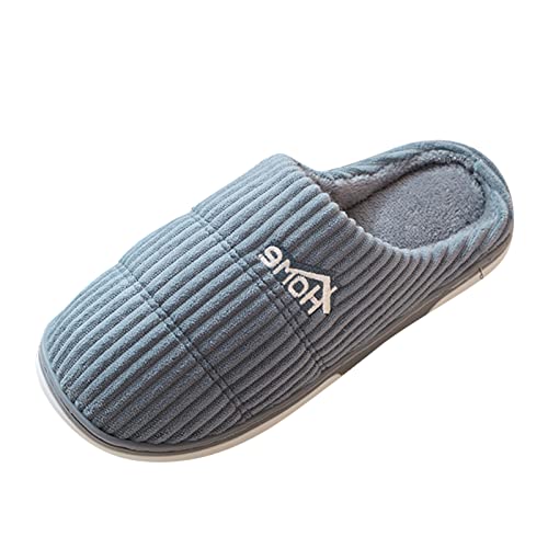 Herren Hausschuhe Geschlossen Flach Hausschuhes Herren Plüsch Winter Warm Gefüttert Winterschuhe Weich Pantoletten Slip On Filzhausschuhe Freizeit Filzpantoffeln Minimalist Hauslatschen von Generisch